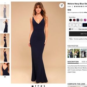 Lulus Melora V-neck Navy Maxi Dress
